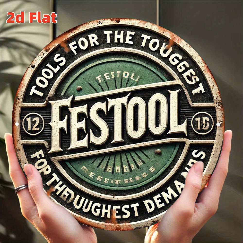 Workshop Tools Logo - 2D Flat Festool Logo Metal Wall