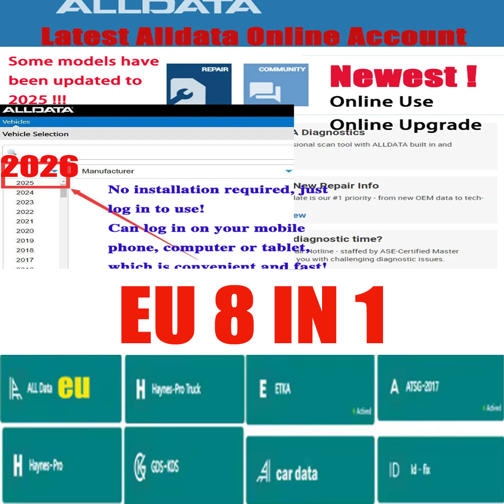 Workshop Tools Online - Alldata EU CAR Data Online Account