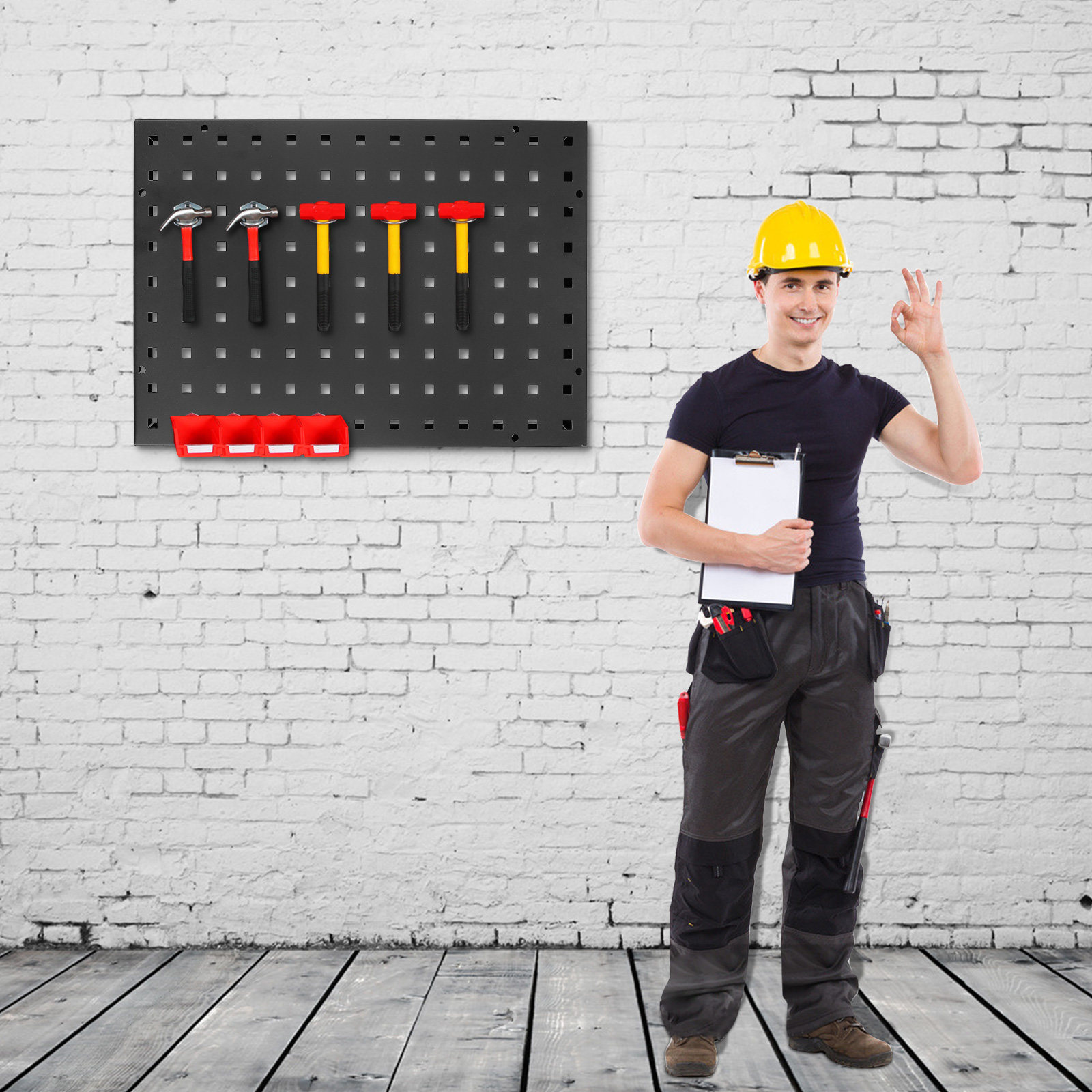 Workshop Tools Hanger - Square Hole Pegboard Steel Thickened Cold
