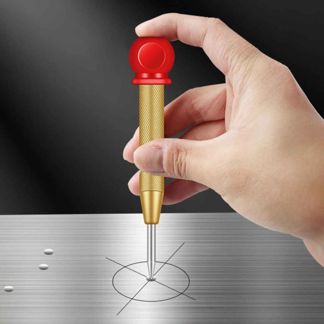 Workshop Tools Center - Center Punch with Cap, Automatic Positioning