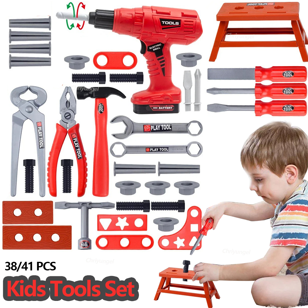 Tools Workshop For Kids - 38/41 PCS Pretend Tools Kit Kids