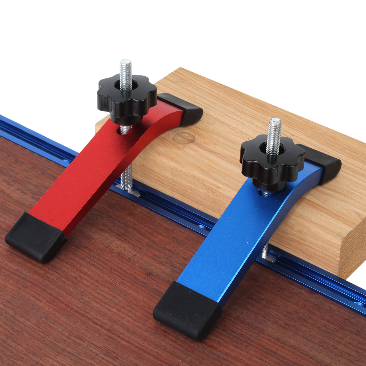 Drill Press Bench - Quick Acting T-Track Hold Down Clamp