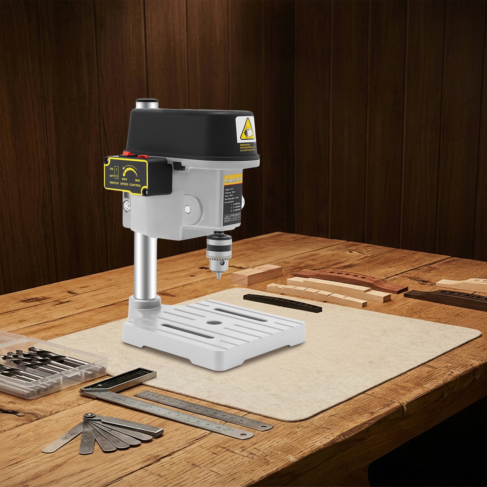 Drill Press Bench - Electric Mini Bench Drill Press, 340W