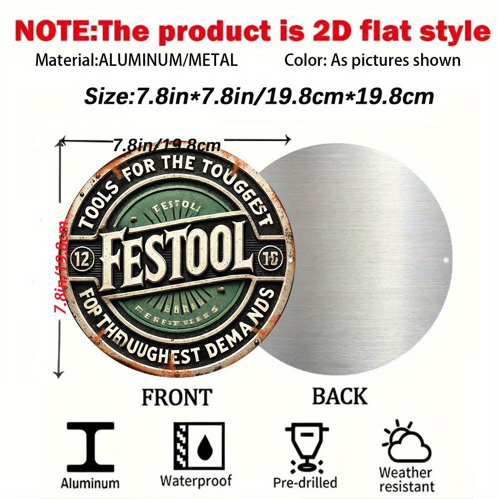 2D Flat Festool Logo Metal Wal - огляд і ціна Workshop Tools Logo