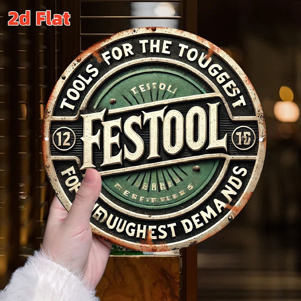2D Flat Festool Logo Metal Wal - огляд і ціна Workshop Tools Logo