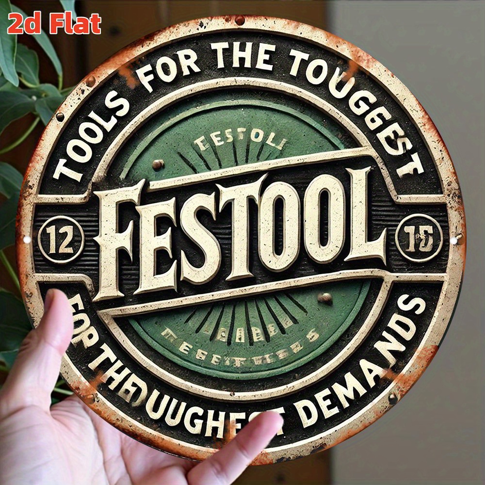 2D Flat Festool Logo Metal Wal - огляд і ціна Workshop Tools Logo