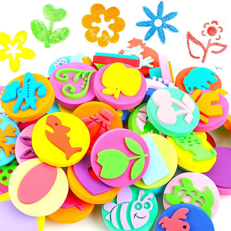 6Pcs/bag Foam Stamps for Paint - огляд і ціна Tools Workshop For Kids