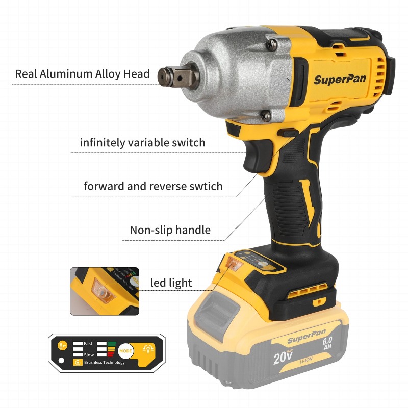 High Torque Cordless Impact Wr - огляд і ціна Workshop Use Tools